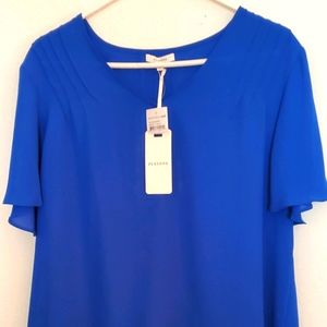 NWT PLEIONE COBALT BLUE SHORT SLEEVE TOP